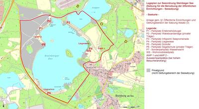 Bild vergr��ern: Seeordnung Steinberger See - Lageplan Seekarte 