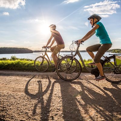 Radfahren am Steinberger See